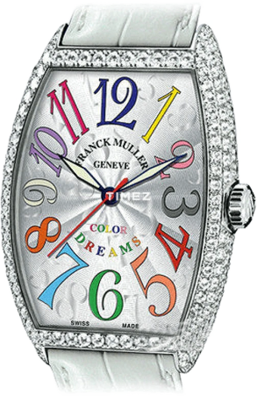 Franck Muller,Color Dreams 35x41.50mm,35x41.50mm,White Gold,Silver White,Sapphire,Crystal Glass,Setting,Diamonds,7502 QZD CODR