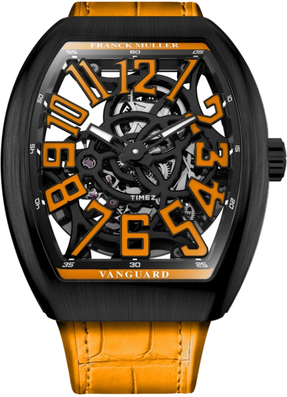 Franck Muller,VANGUARD 41x49.95mm,41x49.95mm,Titanium,Black,Automatic,38hours,In-house Caliber,V41 S AT SQT NR BR OR