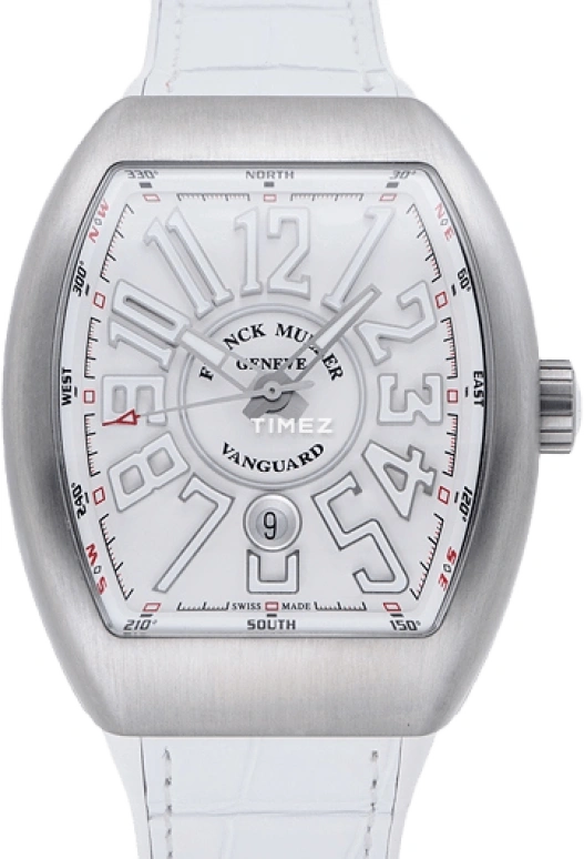 Franck Muller,VANGUARD 53.70x44mm,53.70x44mm,Stainless Steel,White,Automatic,Day,42hours,V 45 SC DT ACBRBC