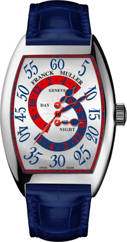 Franck Muller,CINTRÉE CURVEX 36x50.40mm,36x50.40mm,Stainless Steel,Silver,Blue,Red,Automatic,Retrograde,Day / Night Indication,7880 DH R