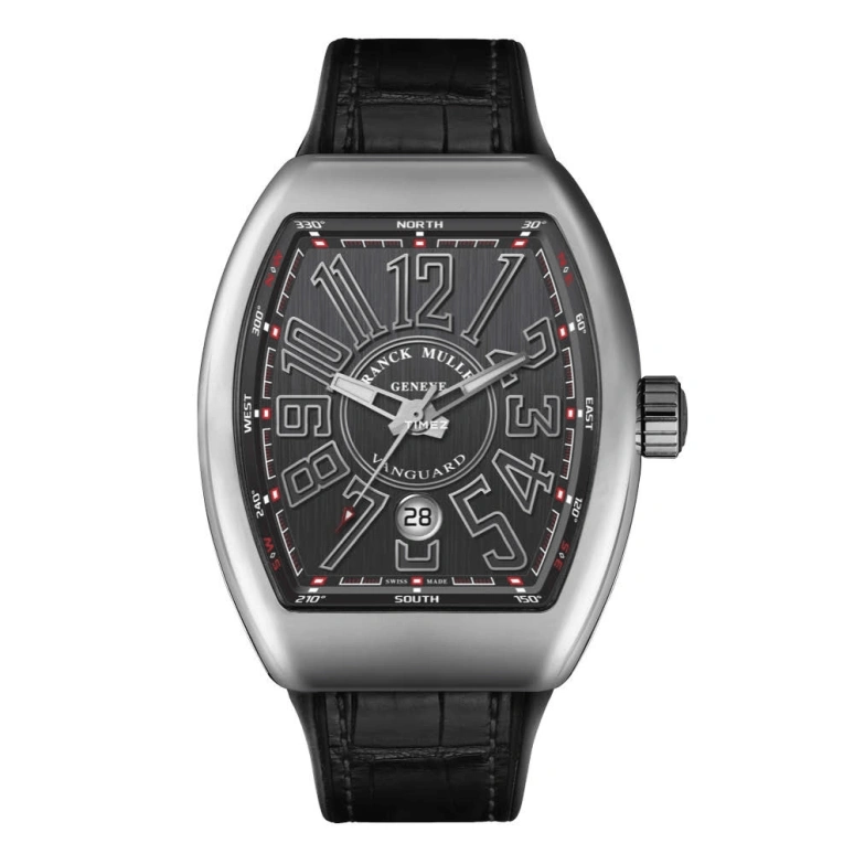 Franck Muller,VANGUARD 45x53.70mm,45x53.70mm,Stainless Steel,Black,Automatic,Day,42hours,V 45 SC DT NR AC