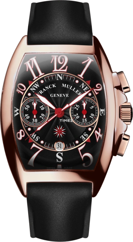 Franck Muller,Mariner 39.50x55.40mm,39.50x55.40mm,Rose Gold,Black,White,Sapphire,Crystal Glass,8080 CC AT MAR