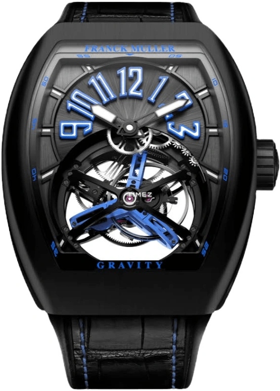 Franck Muller,Gravity 45x53.70mm,45x53.70mm,Titanium,Black,Handwound,Tourbillon,120hours,V 45 T GR CS NR BR BL TT