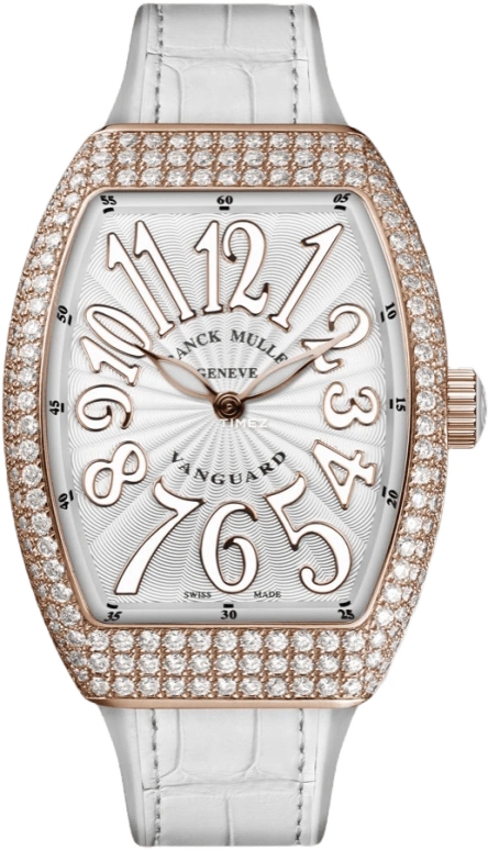 Franck Muller,VANGUARD 32x42.30mm,32x42.30mm,Rose Gold,Silver,Quartz,In-house Caliber,Sapphire,Crystal Glass,V32 QZ D BC 5N