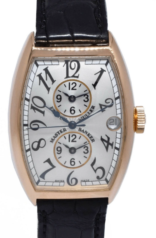 Franck Muller,Master Banker 32x45mm,32x45mm,Rose Gold,Silver,White,Automatic,Day,Dule Time,5850M MB