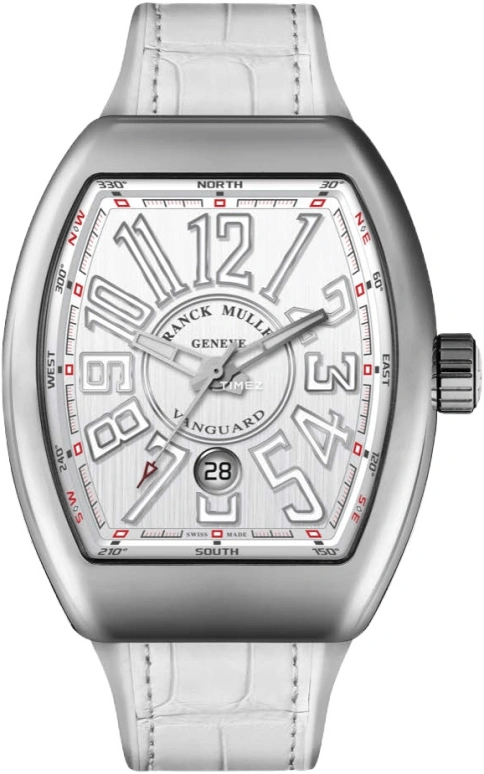 Franck Muller,VANGUARD 45x53.70mm,45x53.70mm,Stainless Steel,White,Automatic,Day,42hours,V 45 SC DT BC AC