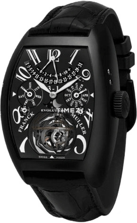 Franck Muller,GRAND COMPLICATIONS 41.10x55.40mm,41.10x55.40mm,Stainless Steel,Platinum,Black,Handwound,240hours,In-house Caliber,9850 EVO 3,9850 EVO 3-1 NR