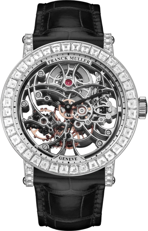 Franck Muller,MEN'S 45mm,45mm,Rose Gold,White Gold,Skeleton,Sapphire,Crystal Glass,Rose Gold,Setting,Diamonds,7042 B S6 SQT BAG