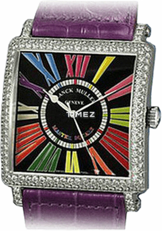 Franck Muller,MASTER SQUARE 42.50x42.50mm,42.50x42.50mm,White Gold,Black,Sapphire,Crystal Glass,Diamonds,6000 H SCD CODR