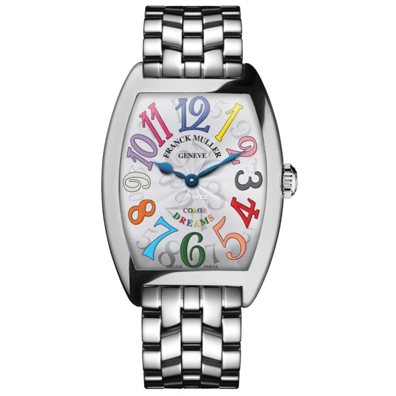 Franck Muller,Color Dreams 29x39mm,29x39mm,Stainless Steel,Silver,Quartz,In-house Caliber,Sapphire,Crystal Glass,7502 QZ COL DRM O AC