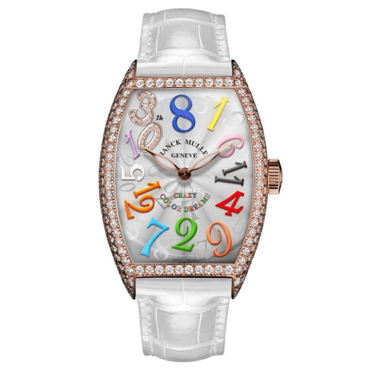 Franck Muller,Color Dreams 32x45mm,32x45mm,Rose Gold,White,Multi-Color,Silver,Automatic,42hours,In-house Caliber,5850 CH COL DRM D 30THCD 5N