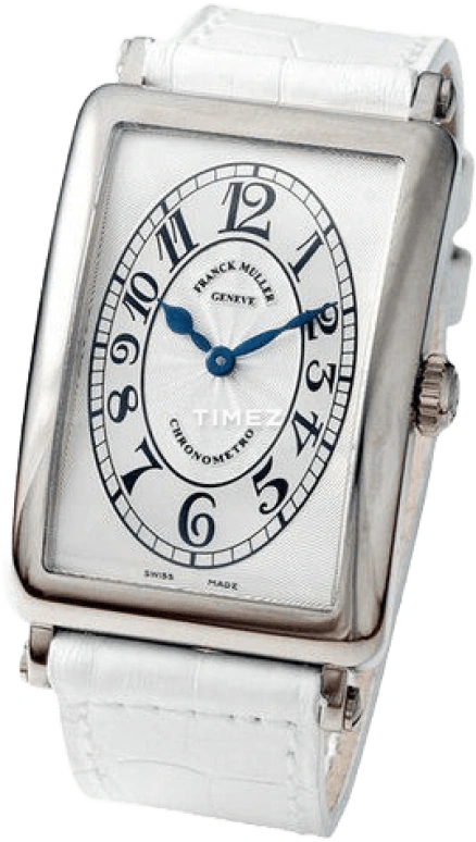Franck Muller,LONG ISLAND 30.50x51.80mm,30.50x51.80mm,White Gold,White,Sapphire,Crystal Glass,Open,1002 QZ CHR MET