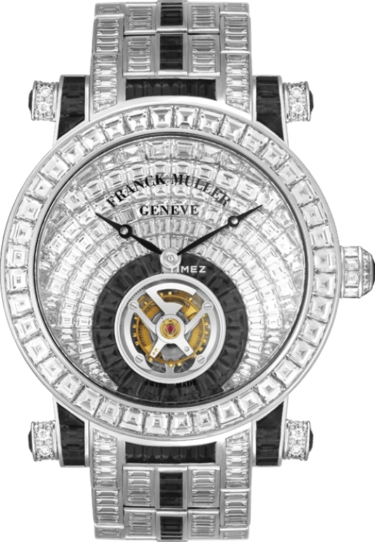 Franck Muller,MEN'S 42mm,42mm,Stainless Steel,White,Black,Tourbillon,Sapphire,Crystal Glass,Setting,Diamonds,7008 T INV C INV D