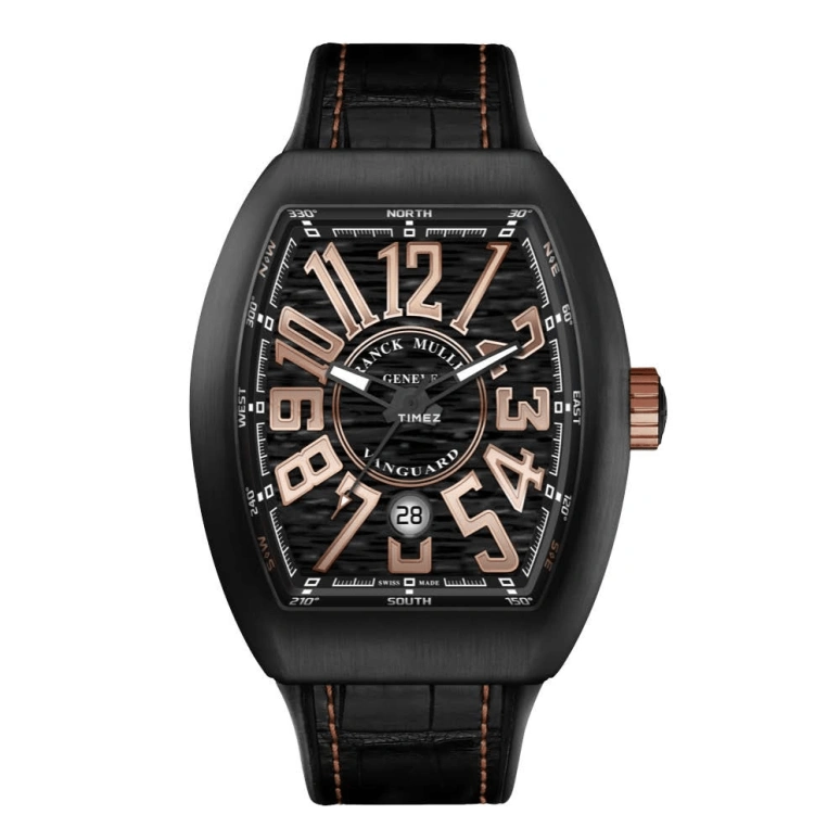 Franck Muller,VANGUARD 45x53.70mm,45x53.70mm,Titanium,Black,Brown,Automatic,Day,42hours,V 45 SC DT TTNR BR NR