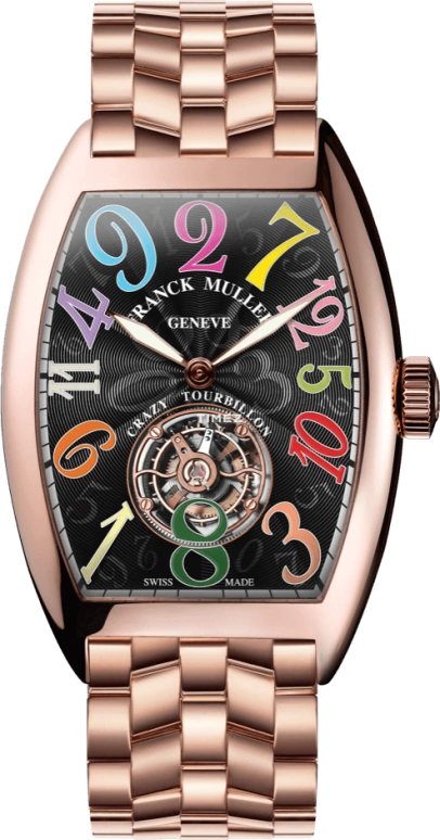 Franck Muller,Crazy Hours ,Rose Gold,Black,Tourbillon,Sapphire,Crystal Glass,Tonneau,OBF 8880 T CH COLDRM