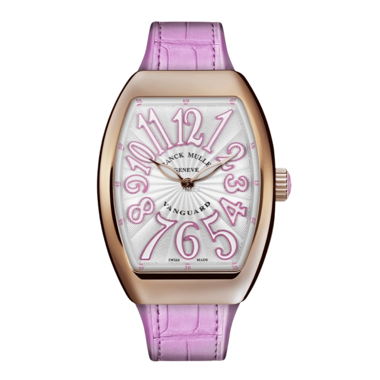 Franck Muller,VANGUARD 32x42.30mm,32x42.30mm,Rose Gold,Silver,Pink,Quartz,In-house Caliber,Sapphire,Crystal Glass,V32 QZ RS 5N