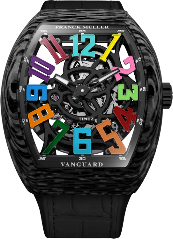 Franck Muller,VANGUARD 41x49.95mm,41x49.95mm,Forged Carbon,Black,Automatic,38hours,In-house Caliber,V41 A AT SQT COL DRM Carbone NR