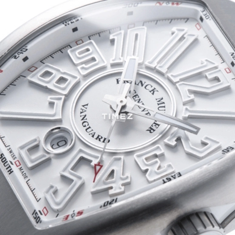 Franck Muller,VANGUARD 53.70x44mm,53.70x44mm,Stainless Steel,White,Automatic,Day,42hours,V 45 SC DT ACBRBC