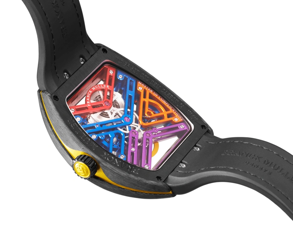 Franck Muller,VANGUARD 43mm,43mm,Carbon,Skeleton,Multi-Color,Handwound,Power Reserve Indicator,168hours,V 43 S6 SQT COL DR NR CARBON COL DR SKELETON JA