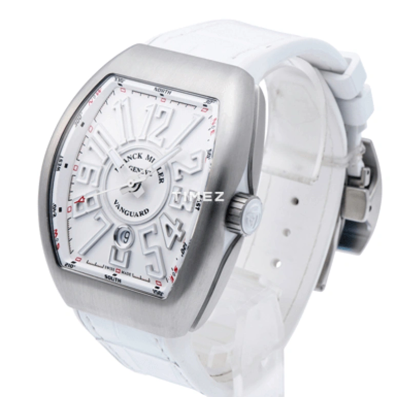 Franck Muller,VANGUARD 53.70x44mm,53.70x44mm,Stainless Steel,White,Automatic,Day,42hours,V 45 SC DT ACBRBC