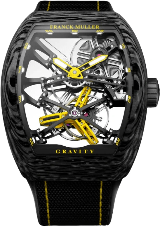 Franck Muller,Gravity 45x53.70mm,45x53.70mm,Carbon,Black,Handwound,Tourbillon,120hours,V 45 T GR CS SQT CARBONE NR JA CARB