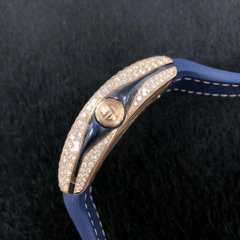 Franck Muller,New Saratoga 44mm,44mm,Rose Gold,Blue,Automatic,Day,Sapphire,Crystal Glass,V45 SC DT YACHTING 5N