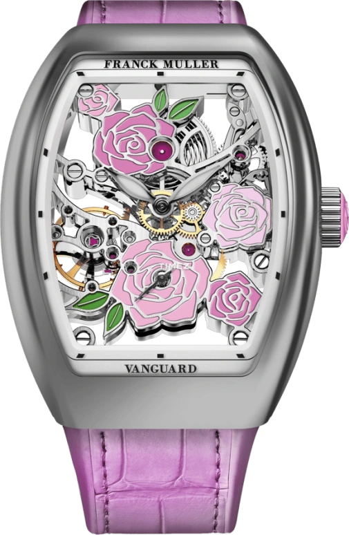 Franck Muller,VANGUARD 32x42.30mm,32x42.30mm,Stainless Steel,Pink,Skeleton,Handwound,96hours,In-house Caliber,V 32 S6 SQT ROSE RS