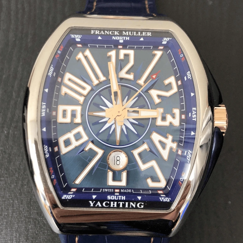 Franck Muller,MEN'S 45mm,45mm,Stainless Steel,Blue,Automatic,Day,Sapphire,Crystal Glass,V 45 SC DT YACHTING