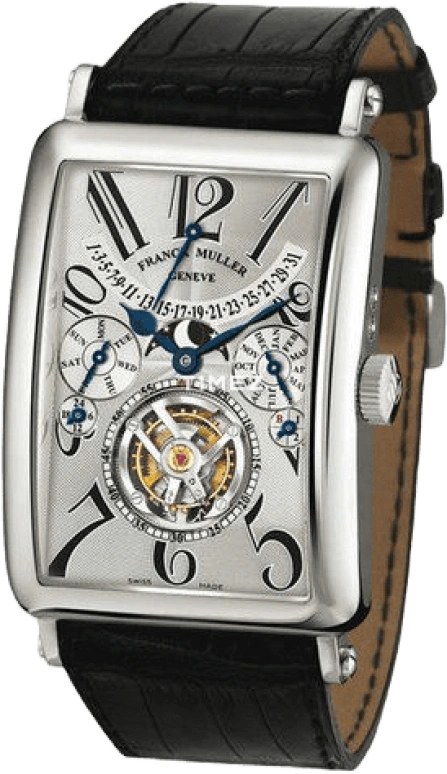 Franck Muller,LONG ISLAND 35.20x59.20mm,35.20x59.20mm,White Gold,Silver White,Handwound,60hours,In-house Caliber,1350 T QP