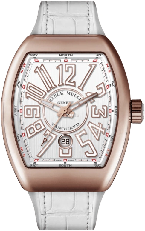 Franck Muller,VANGUARD 45x53.70mm,45x53.70mm,Rose Gold,White,Automatic,Day,42hours,V 45 SC DT BC 5N