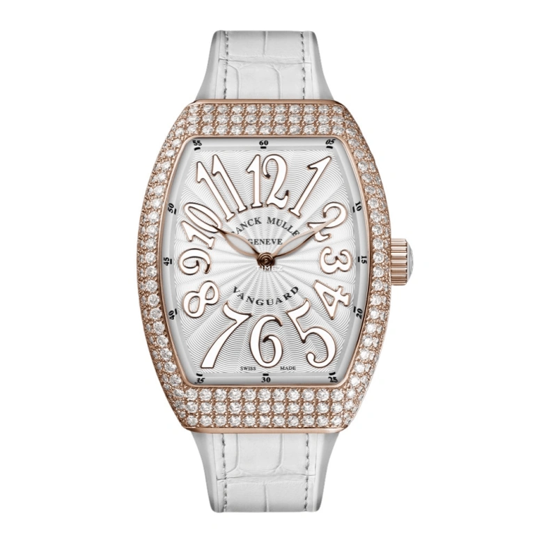 Franck Muller,VANGUARD 32x42.30mm,32x42.30mm,Rose Gold,Silver,Quartz,In-house Caliber,Sapphire,Crystal Glass,V32 QZ D BC 5N