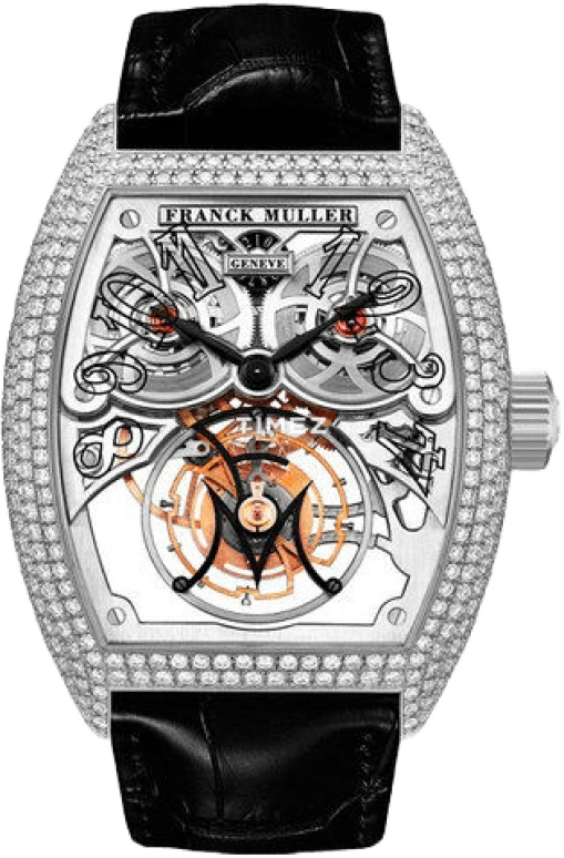 Franck Muller,Squelette 43.70x59.20mm,43.70x59.20mm,White Gold,Handwound,240hours,In-house Caliber,8889 T G SQT D