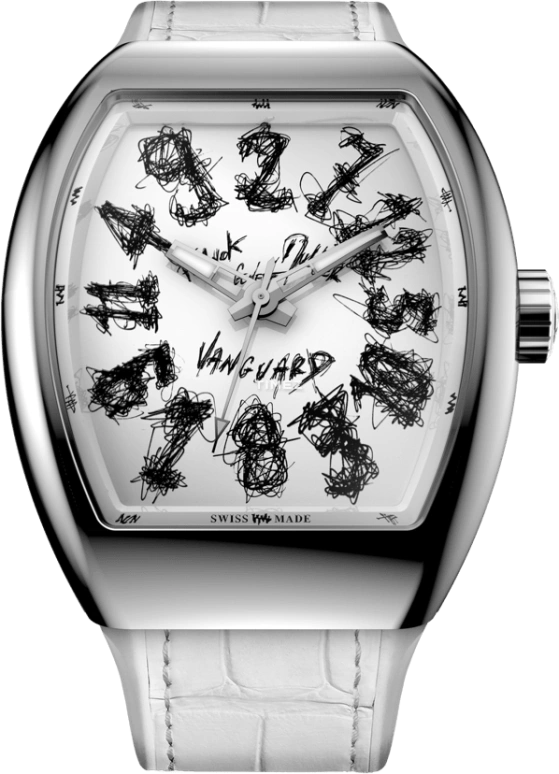 Franck Muller,Crazy Hours 44x53.70mm,44x53.70mm,Stainless Steel,White,Automatic,Jumping Seconds,Jumping Minutes,Jumping Hours,V 45 CH HN LTD BC