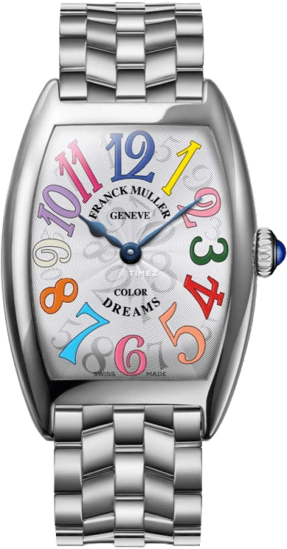 Franck Muller,Color Dreams 25x35mm,25x35mm,Stainless Steel,Silver,Quartz,In-house Caliber,Sapphire,Crystal Glass,1752 QZ COL DRM O AC
