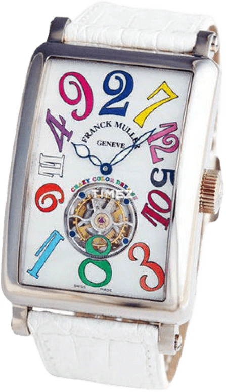 Franck Muller,Crazy Hours 35.20x59.20mm,35.20x59.20mm,White Gold,Black,Handwound,60hours,In-house Caliber,1300 T CH COL DRM