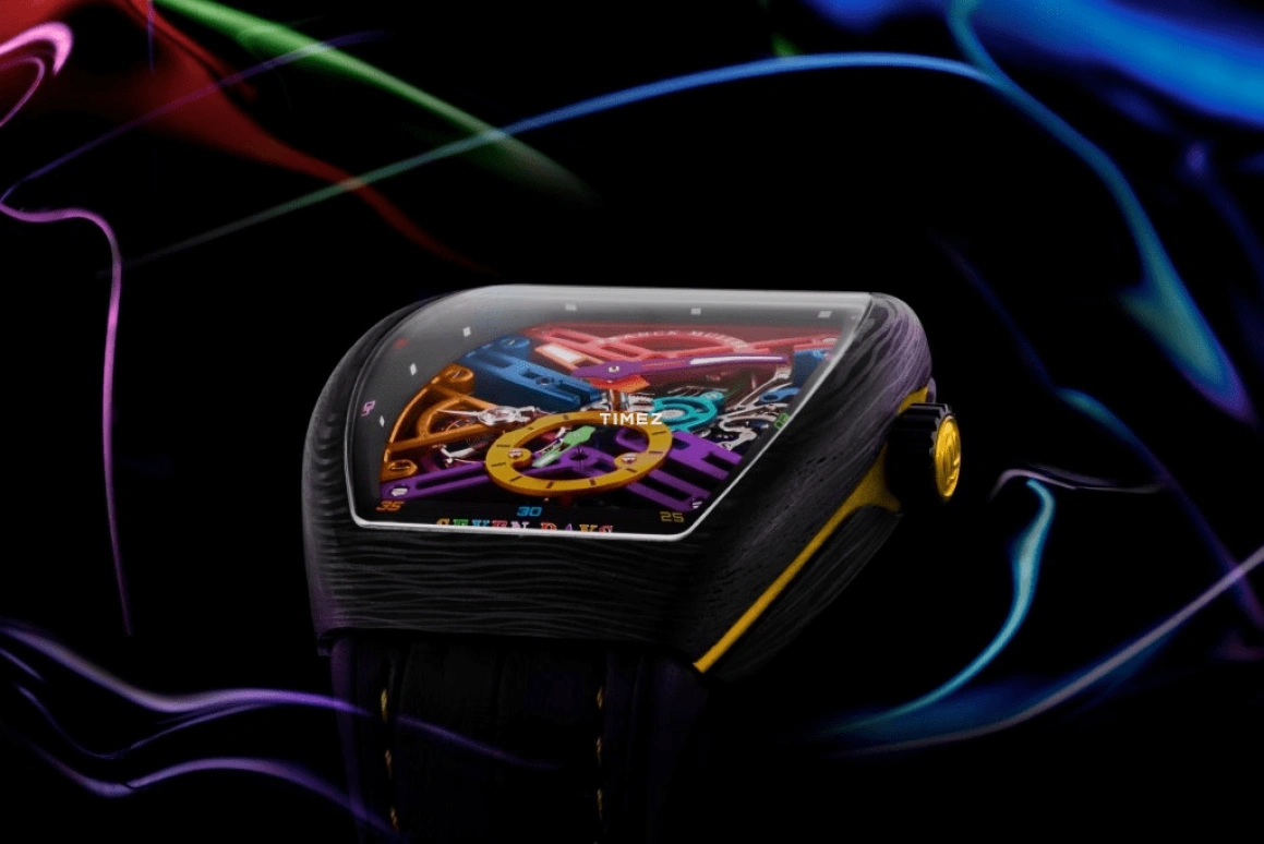 Franck Muller,VANGUARD 43mm,43mm,Carbon,Skeleton,Multi-Color,Handwound,Power Reserve Indicator,168hours,V 43 S6 SQT COL DR NR CARBON COL DR SKELETON JA