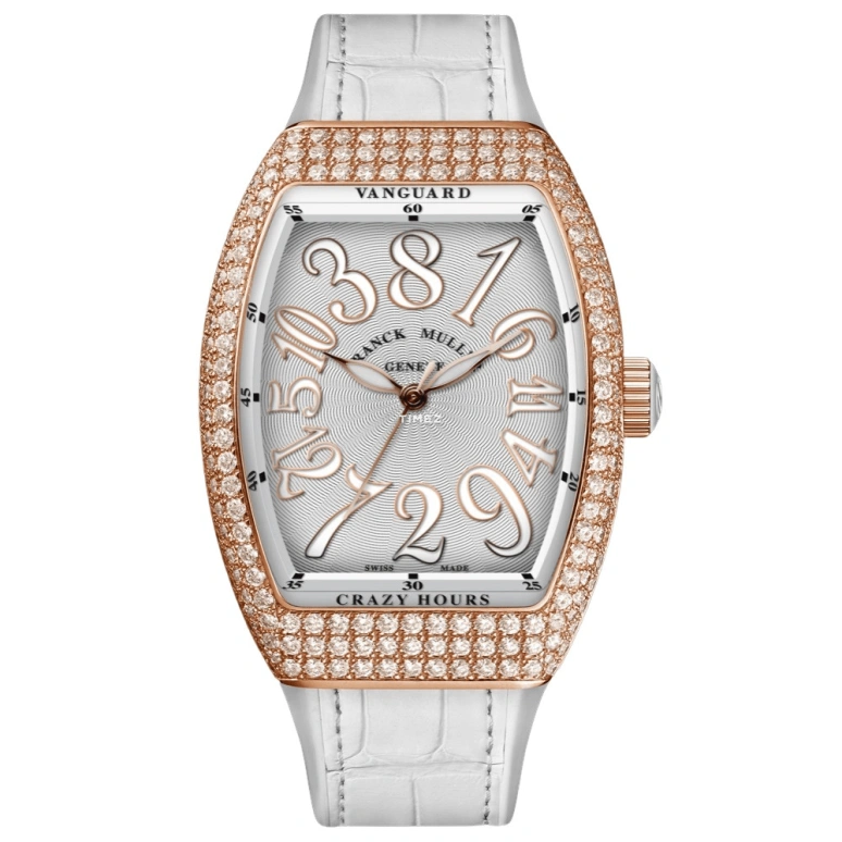 Franck Muller,Crazy Hours 32mm,32mm,Rose Gold,Silver,Automatic,40hours,In-house Caliber,V 32 CH D BC 5N