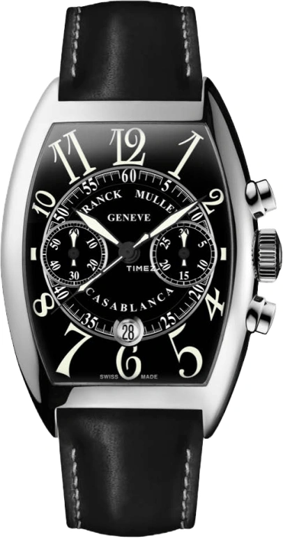 Franck Muller,Casablanca 39.60x55.40mm,39.60x55.40mm,Stainless Steel,Black,Automatic,Chronograph,Day,8885 C CC DT AC