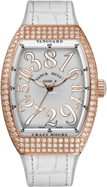 Franck Muller,Crazy Hours 32mm,32mm,Rose Gold,Silver,Automatic,40hours,In-house Caliber,V 32 CH D BC 5N