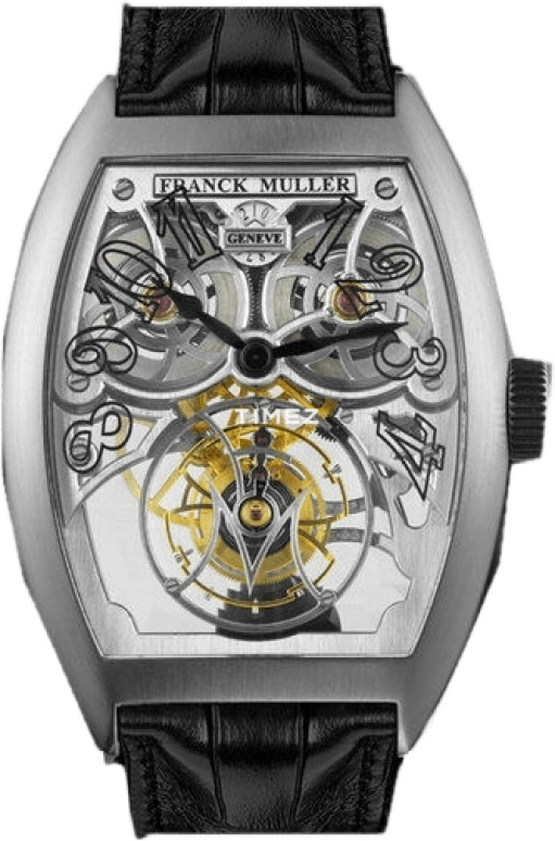 Franck Muller,Squelette 43.70x59.20mm,43.70x59.20mm,White Gold,Black,Handwound,240hours,In-house Caliber,8889 T G SQT NR