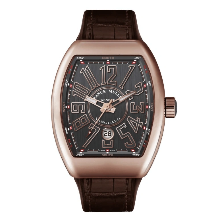 Franck Muller,VANGUARD 45x53.70mm,45x53.70mm,Rose Gold,Smoky Coal,Automatic,Day,42hours,V 45 SC DT NR 5N
