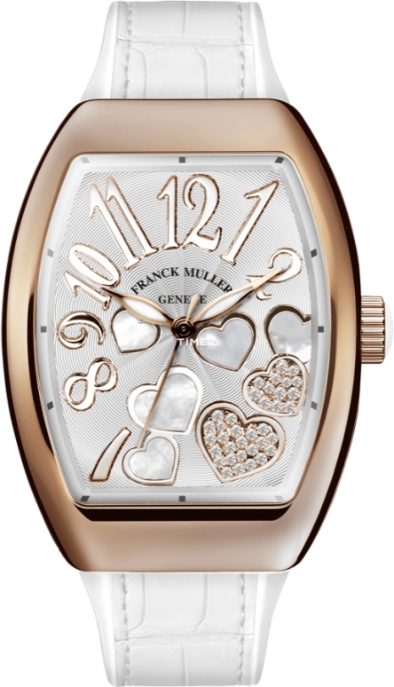 Franck Muller,Heart 32x42.30mm,32x42.30mm,Rose Gold,Silver,Quartz,In-house Caliber,Sapphire,Crystal Glass,V 32 QZ HEART REL 2CO CD BC