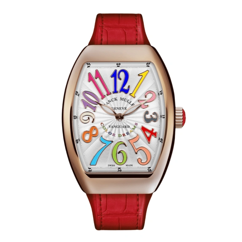 Franck Muller,Color Dreams 32x42.30mm,32x42.30mm,Rose Gold,Silver,Multi-Color,Quartz,In-house Caliber,Sapphire,Crystal Glass,V 32 QZ COL DRM RG 5N