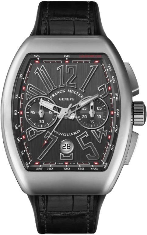 Franck Muller,VANGUARD 45x53.70mm,45x53.70mm,Stainless Steel,Grey,Automatic,Chronograph,Day,V 45 CC DT NR AC
