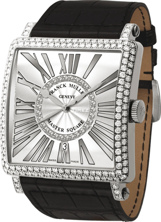 Franck Muller,MASTER SQUARE 36.50x36.50mm,36.50x36.50mm,White Gold,Silver White,Automatic,42hours,In-house Caliber,6000 H SC DT REL R D CD 1R
