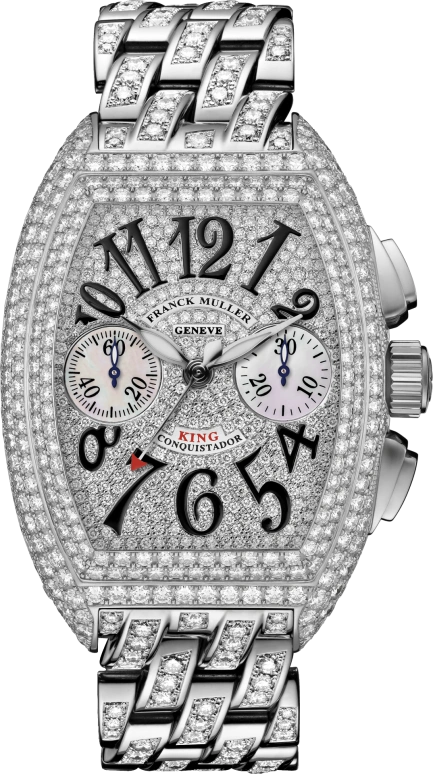 Franck Muller,Conquistador 40.35x56.45mm,40.35x56.45mm,White Gold,Silver,Automatic,Chronograph,42hours,8005 K CC D CD F