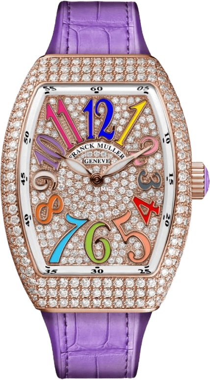 Franck Muller,VANGUARD 35x46.30mm,35x46.30mm,Rose Gold,Silver,Quartz,In-house Caliber,Sapphire,Crystal Glass,V 35 QZ COL DRM D CD VL 5N