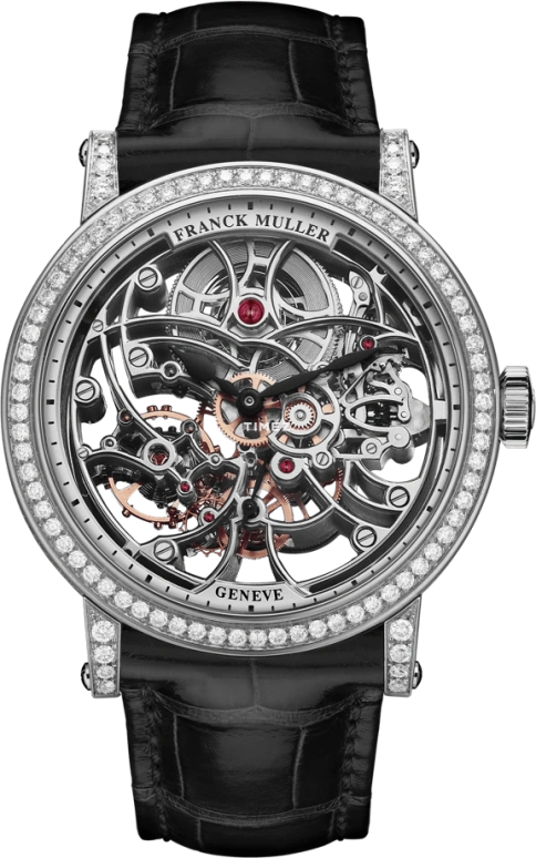 Franck Muller,MEN'S 45mm,45mm,Rose Gold,White Gold,Skeleton,Sapphire,Crystal Glass,Setting,Diamonds,7042 B S6 SQT D1R