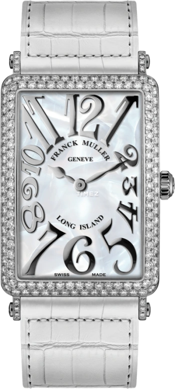 Franck Muller,LONG ISLAND 26x44.55mm,26x44.55mm,White Gold,Silver White,White,Quartz,In-house Caliber,Sapphire,Crystal Glass,952 QZ REL MOP D