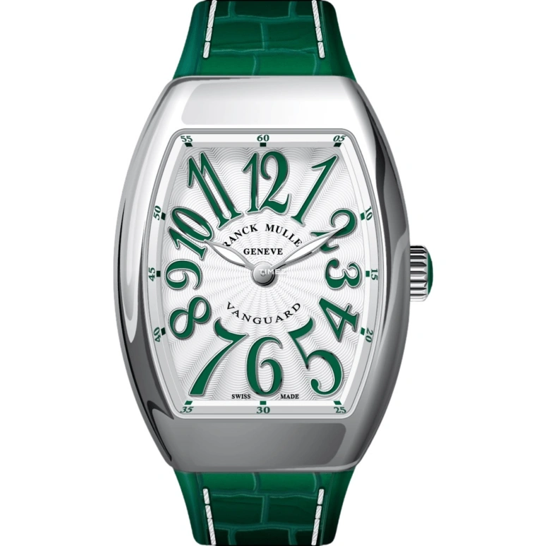 Franck Muller,VANGUARD 32x42.30mm,32x42.30mm,Stainless Steel,Silver,Green,Quartz,In-house Caliber,Sapphire,Crystal Glass,V 32 QZ VR AC